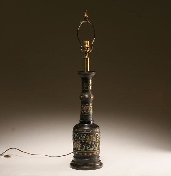 Asian motif patinated metal table