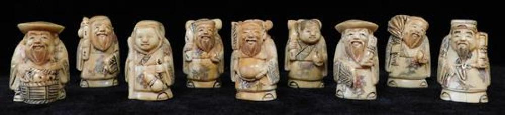 ASIAN: NINE CARVED BONE DIETY