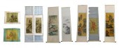ASIAN: NINE HAND-PAINTED SCROL