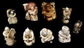 ASIAN: NINE NETSUKE, JAPANESE,