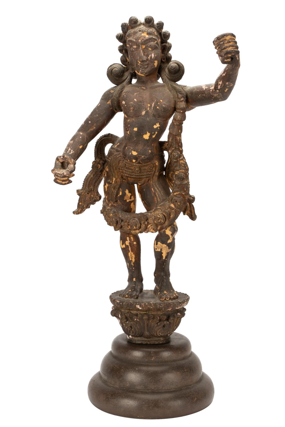 ASIAN PAINTED & CARVED WOOD