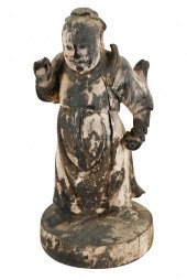ASIAN PAINTED & CARVED WOOD ST