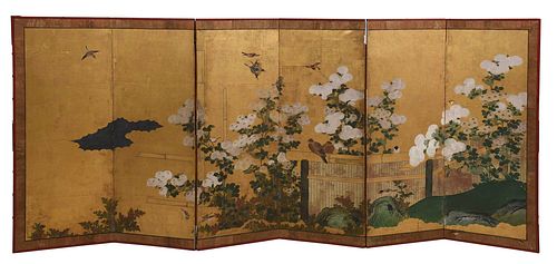 ASIAN PAINTED SIX PANEL FLOOR