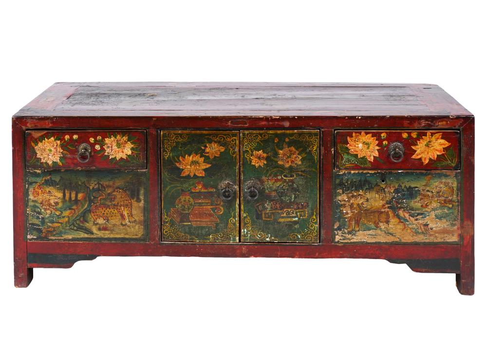 ASIAN PAINTED WOOD LOW