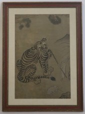 ASIAN PAINTING OF A TIGER AND