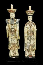 ASIAN: PAIR OF CARVED BONE IMP