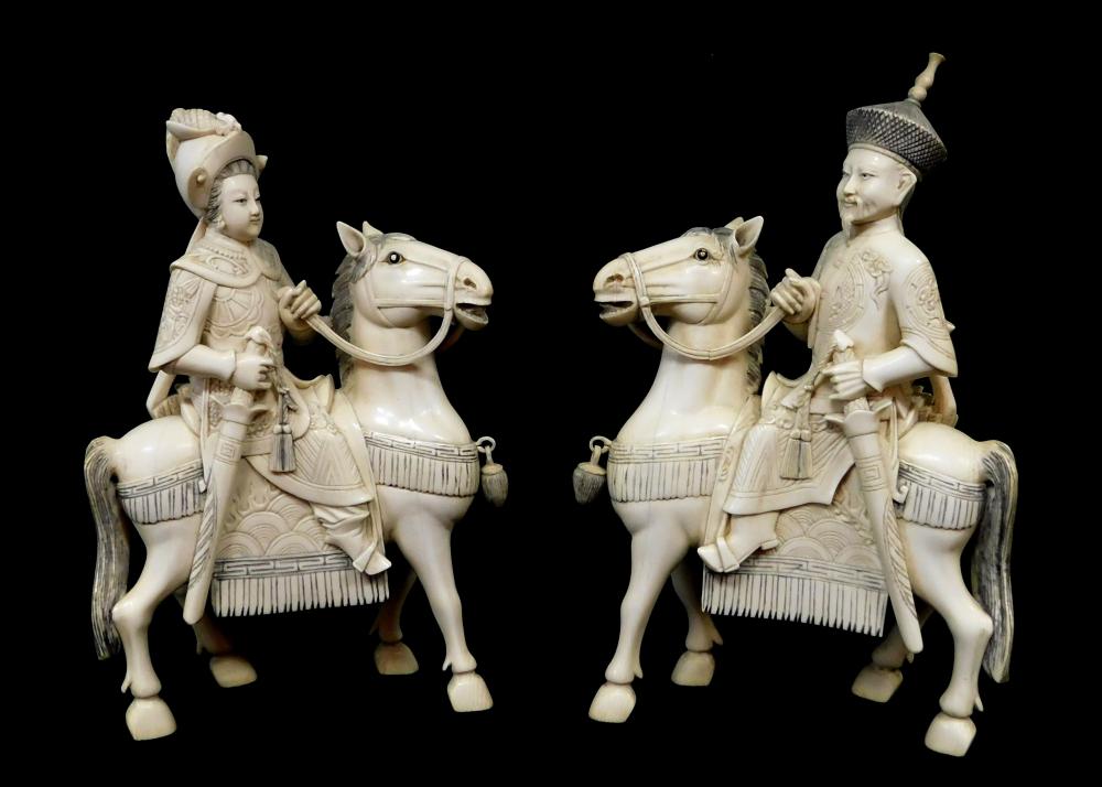 ASIAN: PAIR OF CARVED IVORY