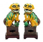 +ASIAN: PAIR OF CERAMIC BUDDHI