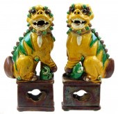 ASIAN: PAIR OF CERAMIC BUDDHIS
