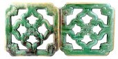 ASIAN: PAIR OF CERAMIC WINDOW