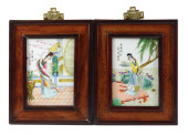 ASIAN: PAIR OF CHINESE ROSE CA