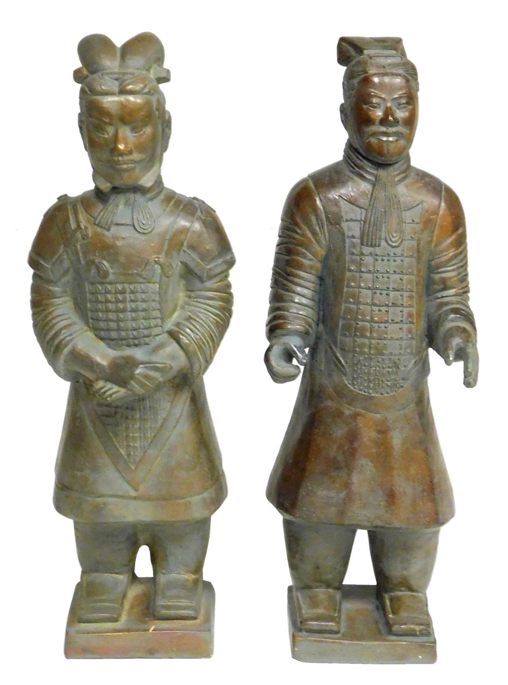 ASIAN: PAIR OF CHINESE WARRIORS,