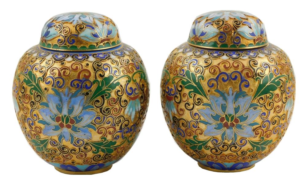 ASIAN: PAIR OF CLOISONNE GINGER