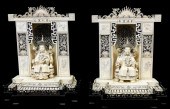 ASIAN: PAIR OF LARGE, CARVED,