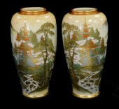 ASIAN: PAIR OF SATSUMA BALUSTE