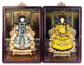 ASIAN: PAIR REVERSE PAINTED AN