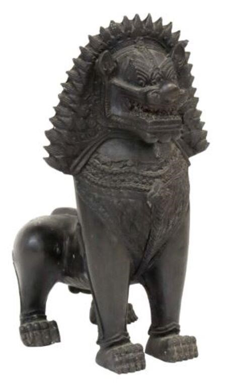 ASIAN PATINATED BRONZE FOO LION
