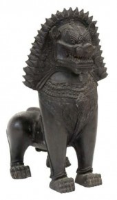 ASIAN PATINATED BRONZE FOO LIO