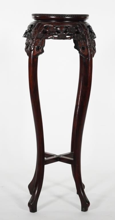 ASIAN PLANT STANDCarved rosewood or
