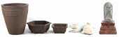 Asian planters, figure, carved