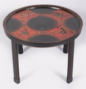 ASIAN POLYCHROMED BLACK LACQUE