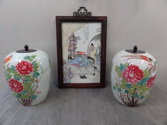 Asian Porcelain. Pair of Urns &