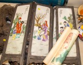 ASIAN PORCELAIN PLAQUES & SCRO