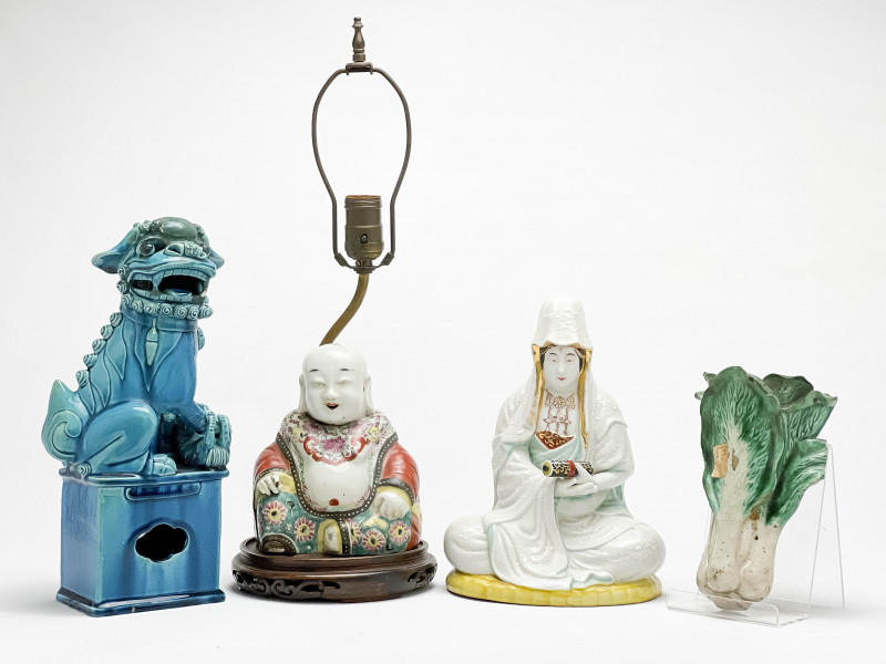 ASIAN PORCELAIN SCULPTURAL OBJECTS,