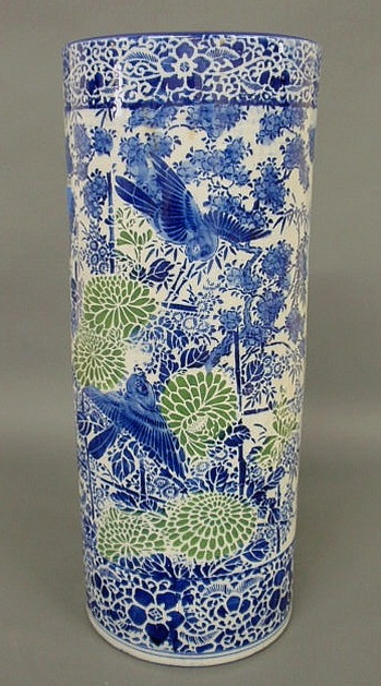 Asian porcelain umbrella stand late
