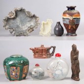 Asian pottery, soapstone and s