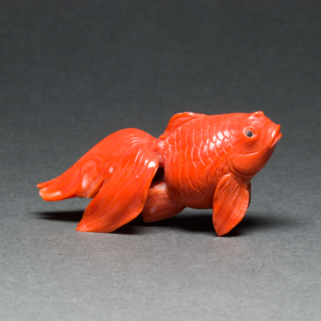 ASIAN RED CORAL GOLDFISH FIGURE