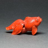ASIAN RED CORAL GOLDFISH FIGUR
