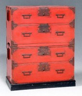 Asian red lacquer stacking che