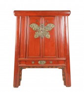 ASIAN RED-PAINTED CABINETthe h