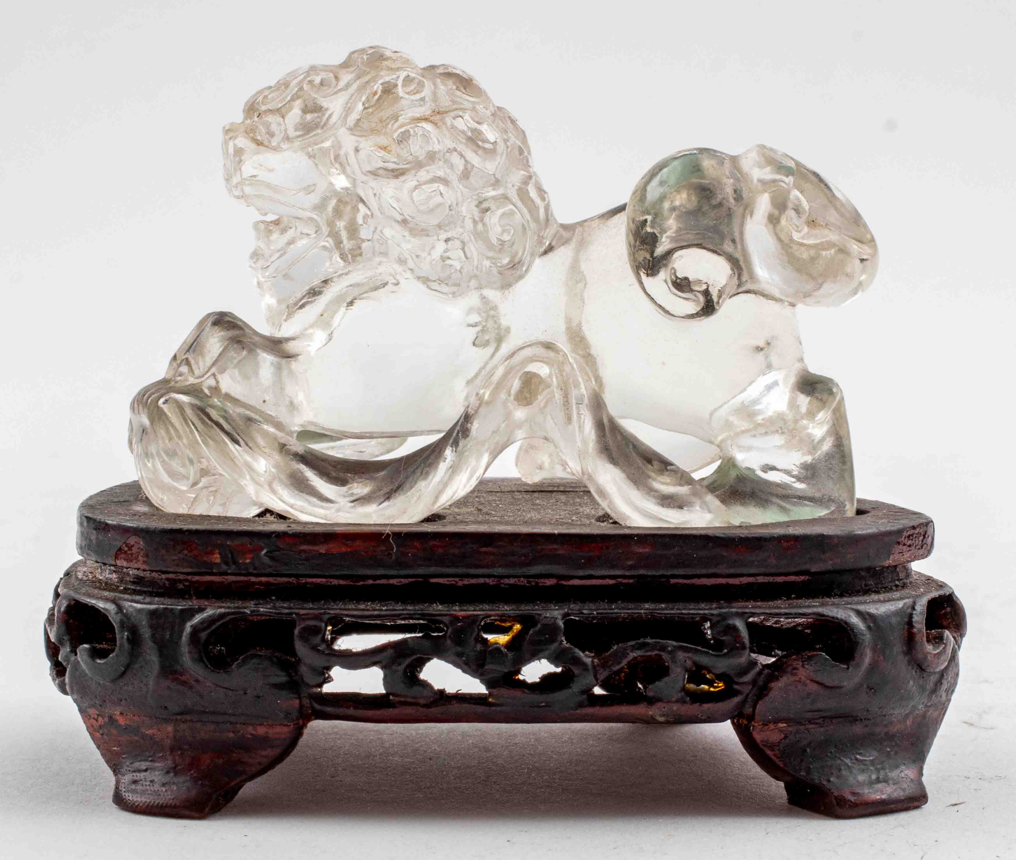 ASIAN ROCK CRYSTAL CARVING OF A FOO