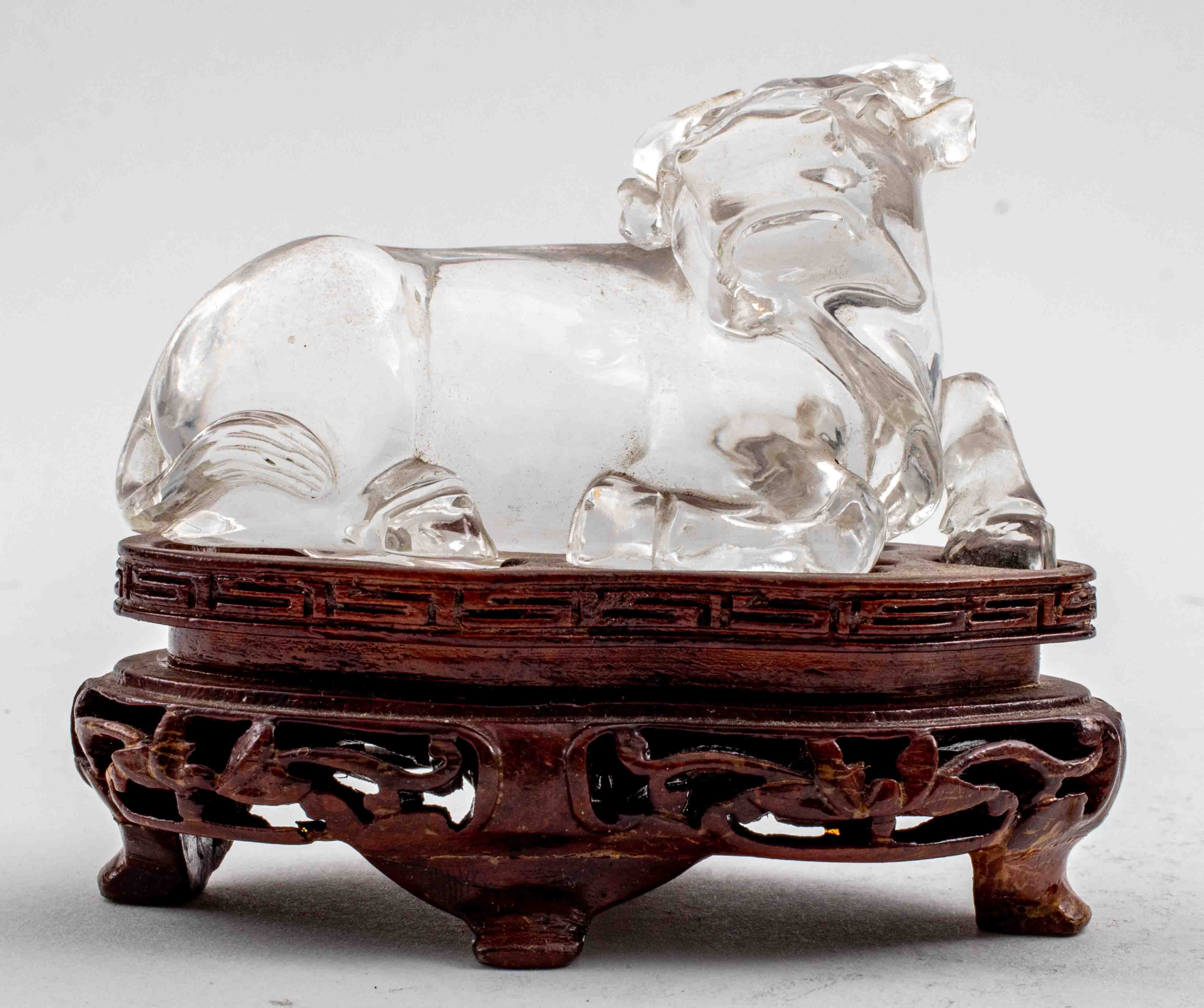 ASIAN ROCK CRYSTAL CARVING OF AN OX