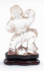 ASIAN ROCK CRYSTAL CARVING OF