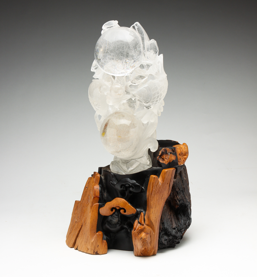 ASIAN ROCK CRYSTAL CARVING OF