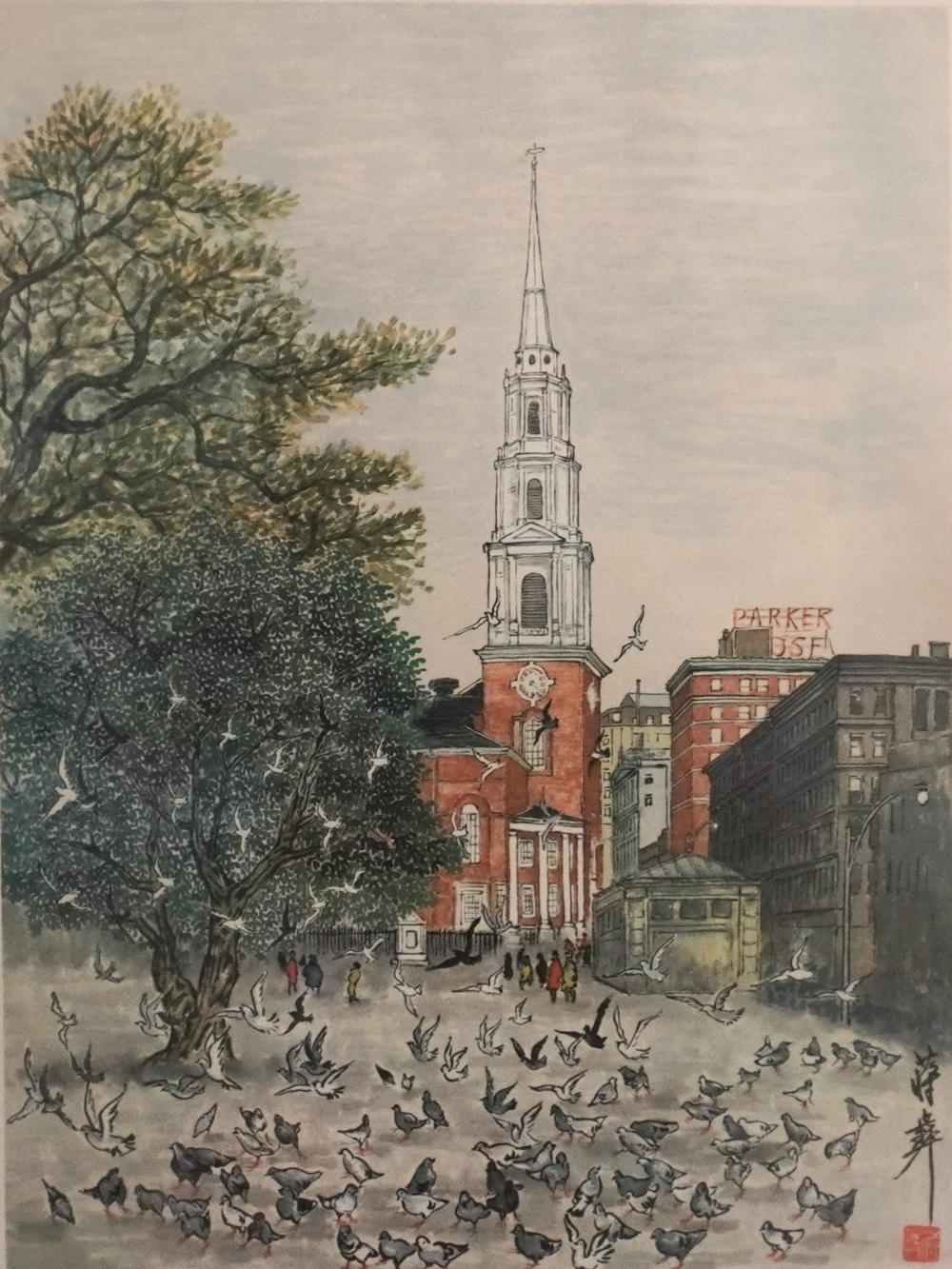 ASIAN SCHOOL, 20TH CENTURY, PIGEONS