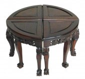 ASIAN: SET OF FOUR CARVED PIE