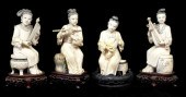 ASIAN: SET OF FOUR CARVED IVOR