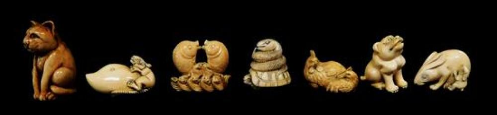 ASIAN: SEVEN NETSUKE CARVINGS,