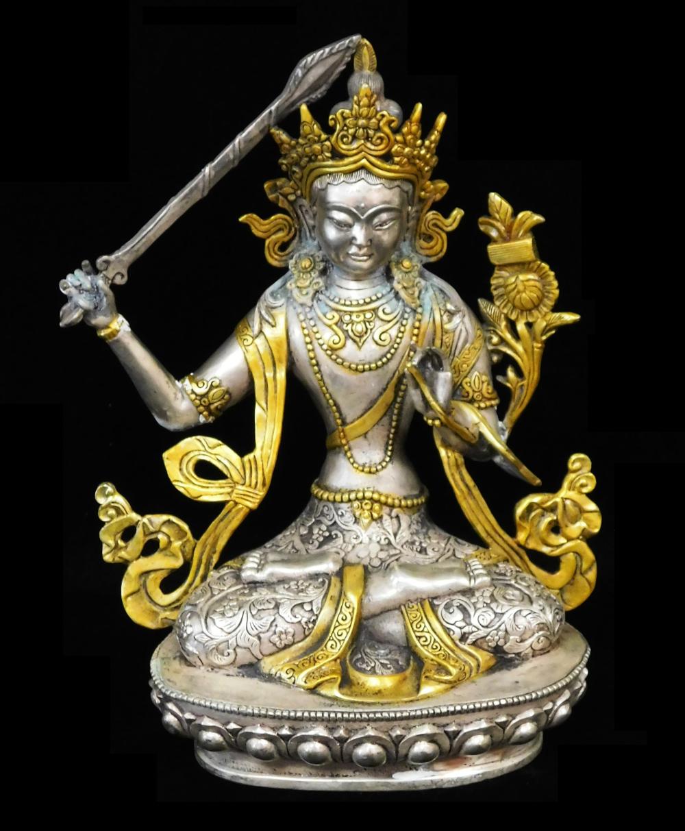 ASIAN: SILVERED AND GILT METAL
