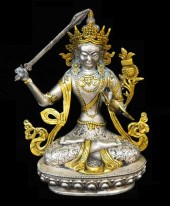 ASIAN: SILVERED AND GILT METAL