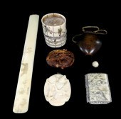 ASIAN: SIX CARVED IVORY OR WOO