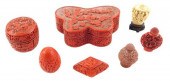 ASIAN SIX PIECES OF RED CINNAB
