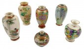 ASIAN: SIX SATSUMA VASES, JAPA