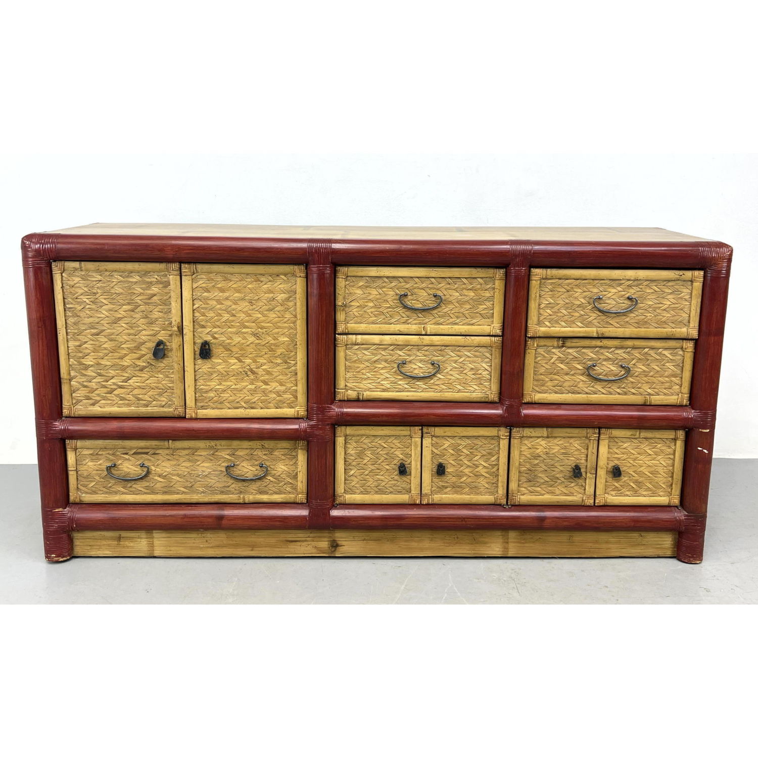 Asian Style Bamboo Credenza