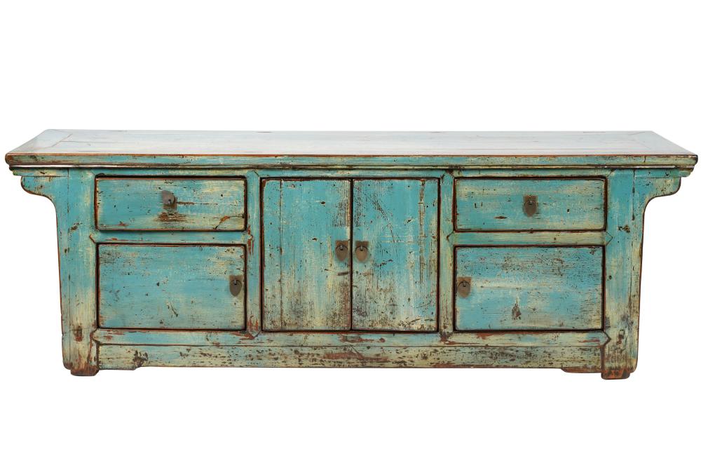 ASIAN STYLE BLUE-PAINTED