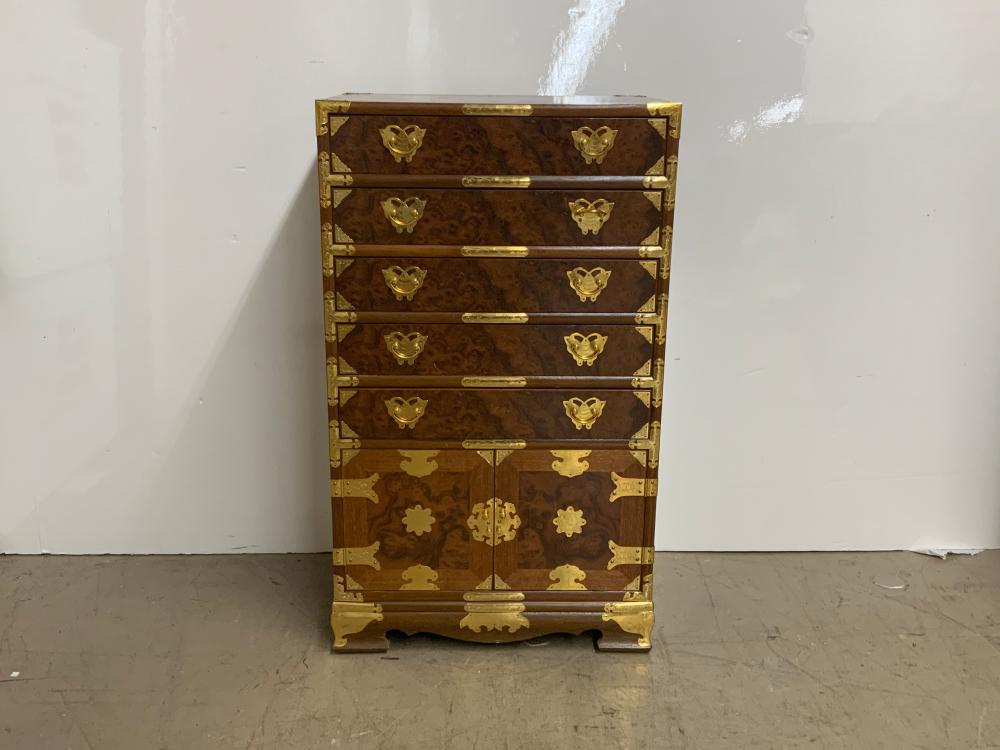ASIAN STYLE BRASS MOUNTED